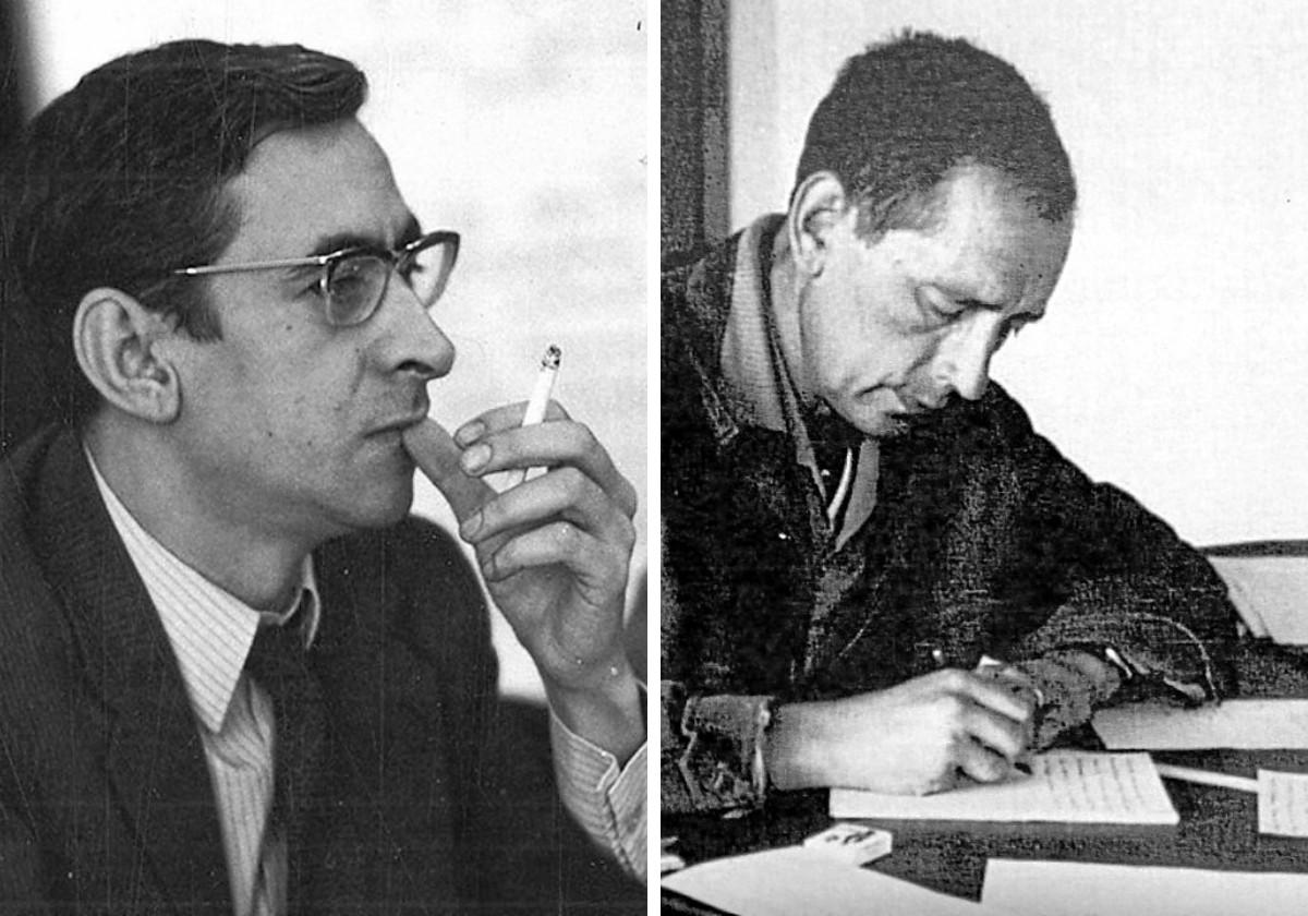 Miguel Salabert, escritor y periodista, seguido de Miguel Delibes
