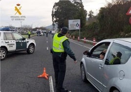 Control de la Guardia Civil en el que se interceptó al conductor.
