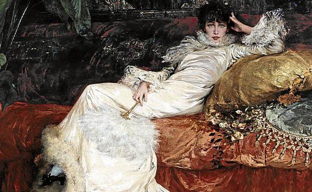 Sarah Bernhardt, retratada por Clairin.