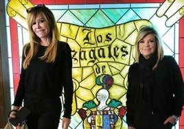 Terelu Campos y Lara Dibildos en el restaurante Los Zagales.