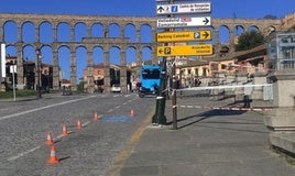 El lugar del accidente, acordonado por seguridad este lunes por la mañana.