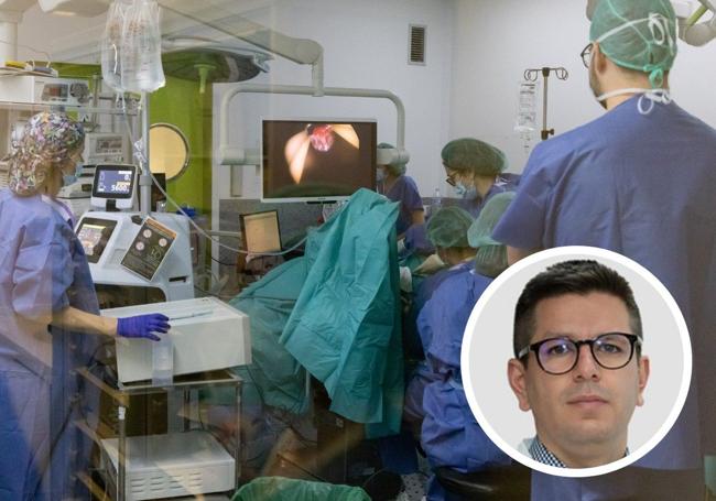 Intervención urológica en el Río Hortega y en detalle, el doctor Sebastián Valverde Martínez, miembro de la Asociación Española de Urología, de la Castellano y Leonesa y especialista uro-oncológico del Río Hortega.