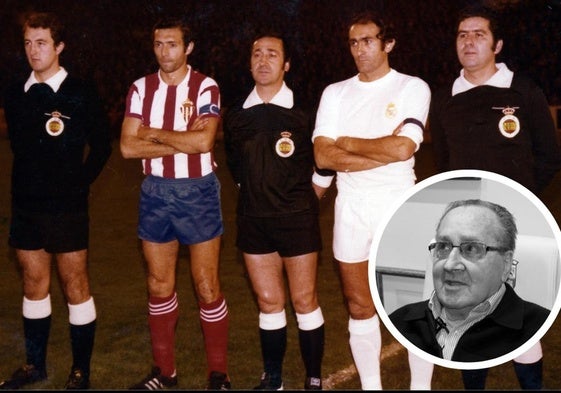 Los capitanes de Sporting y Real Madrid, en la foto del famoso Sporting-Real Madrid. En detalle, una imagen reciente de Ausocua.