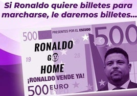 Imagen de los billetes que repartirá la Federación de Peñas antes del Real Valladolid-FC Barcelona del sábado.