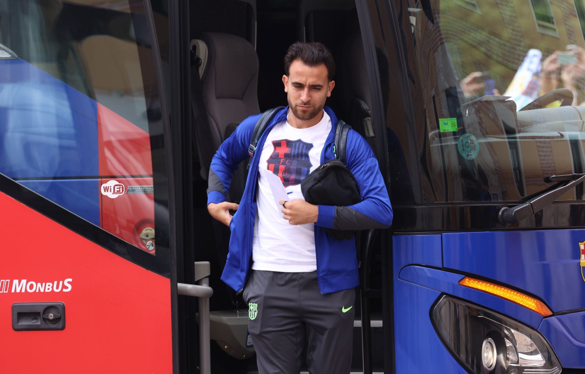 Llegada de los jugadores del Barça al hotel de Valladolid