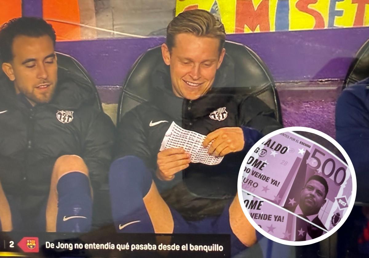 El gesto de De Jong con los billetes de Ronaldo que da la vuelta al globo