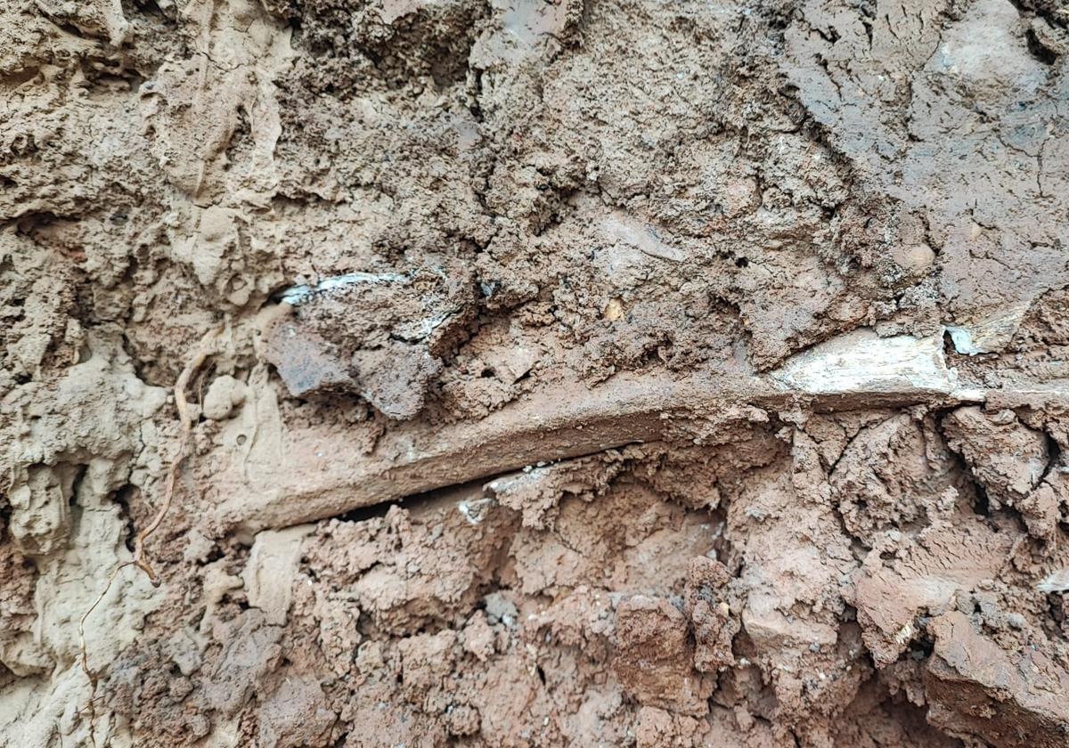 Restos encontrados en el entorno de la iglesia.