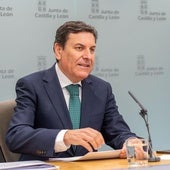 El portavoz de la Junta, Carlos Fernández Carriedo, este jueves en la rueda de prensa posterior al Consejo de Gobierno.