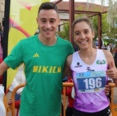 Javier García del Barrio y Sara García, ganadores de la legua de Grijota.
