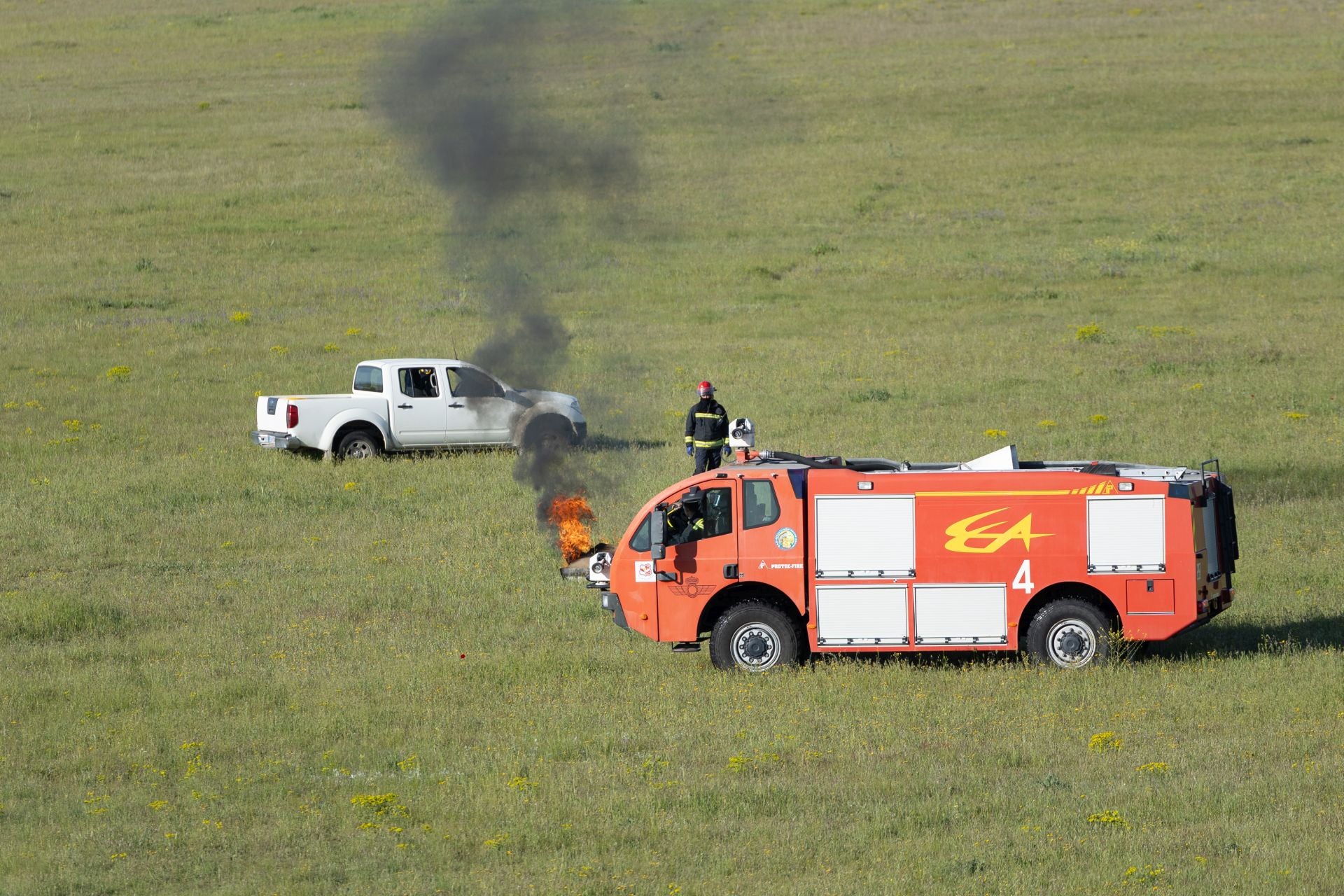 Así es el simulacro aéreo de Villanubla