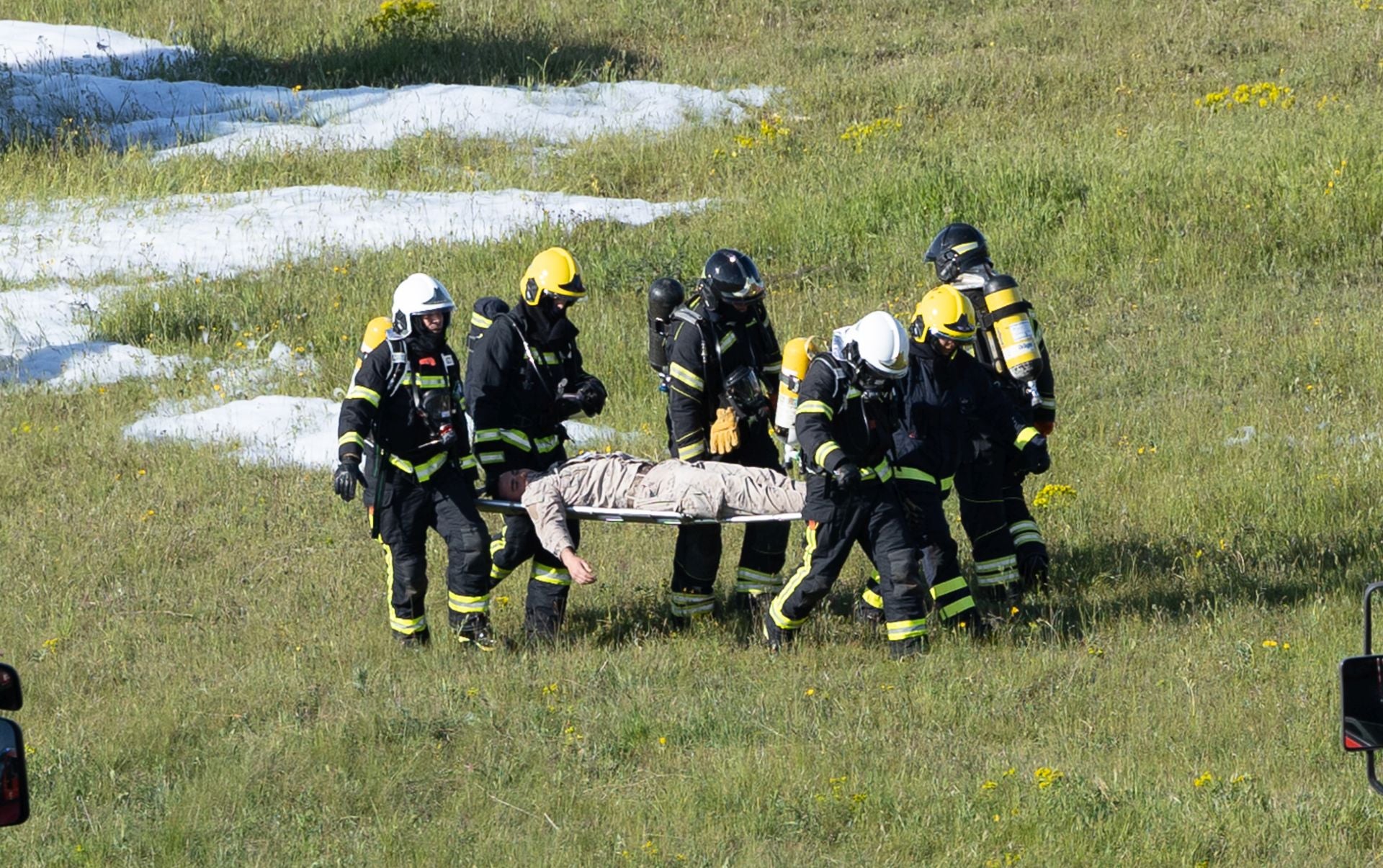Así es el simulacro aéreo de Villanubla