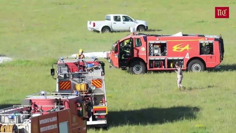 El simulacro de accidente aéreo en Villanubla