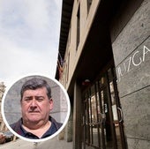 Fachada de los juzgados de la calle Angustias. En el círculo, el letrado Roberto Hernández.