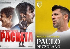 Anuncios de Granada y Watford con las contrataciones de Pacheta y Pezzolano como nuevos entrenadores.