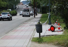El espacio que antes ocupaba la parada de autobús, junto al viaducto de Daniel del Olmo.