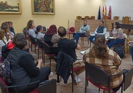 Un momento de la reunión de ayer.