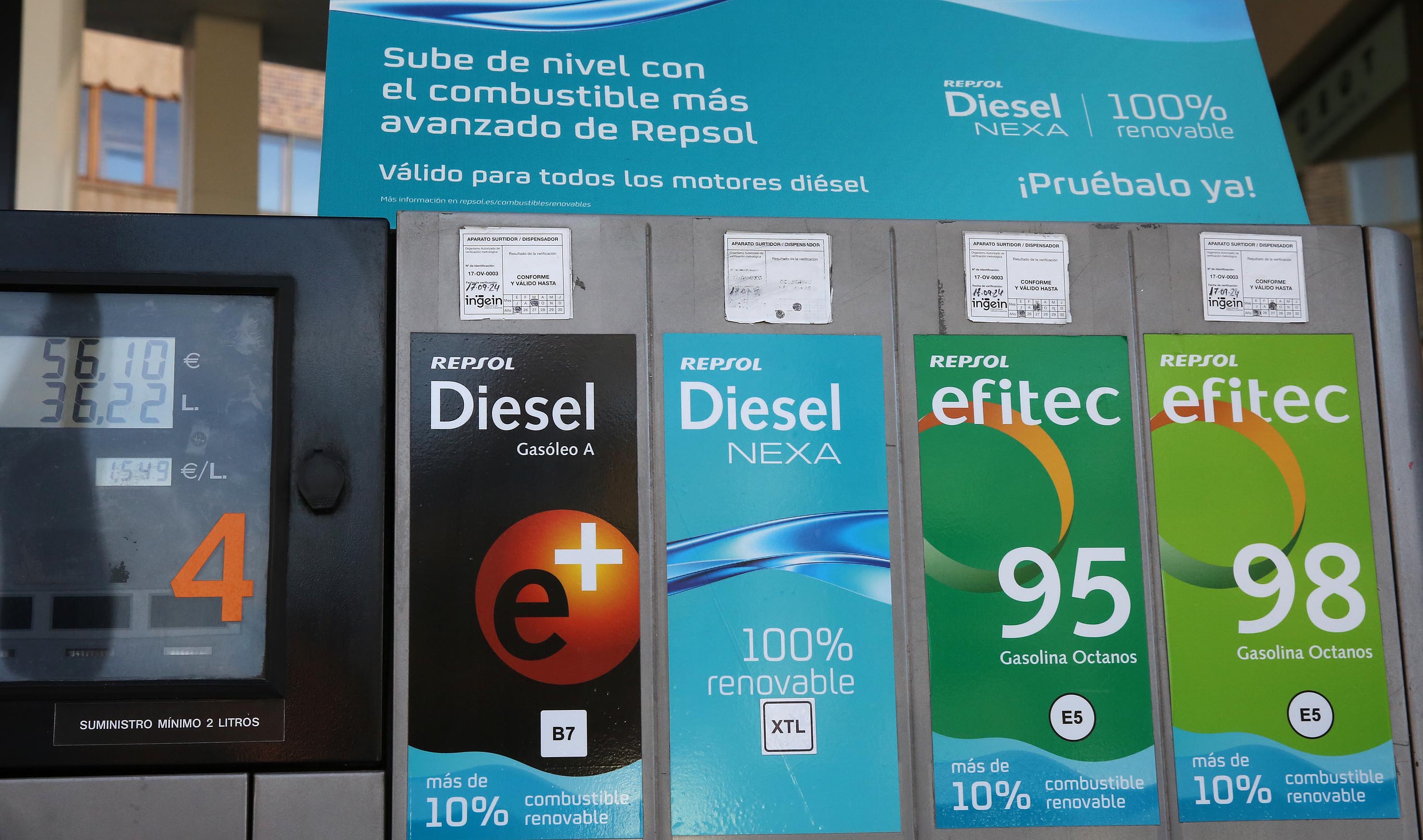 Surtidor de gasolina en la provincia de Segovia.