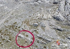 Los dos montañeros rescatados esta tarde en el Espigüete.