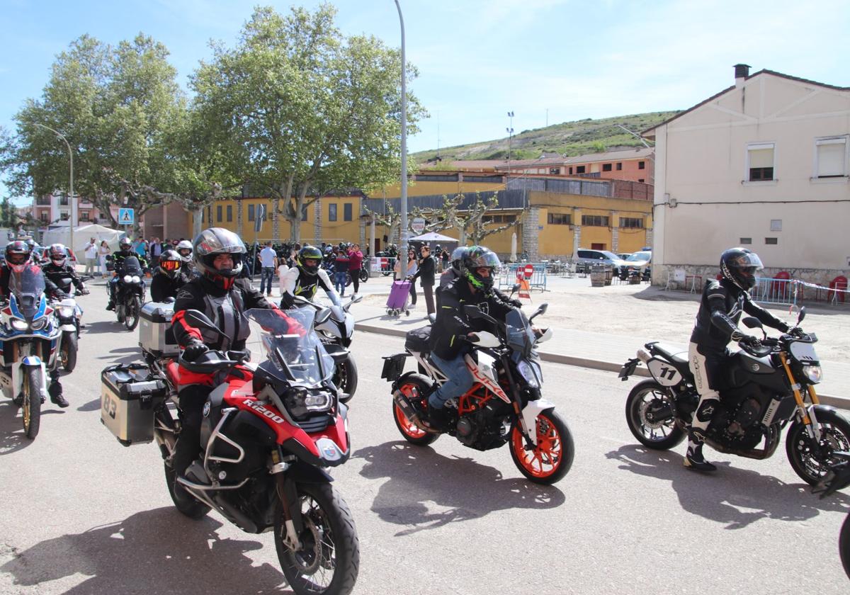 Un grupo de moteros este fin de semana en Cuéllar.