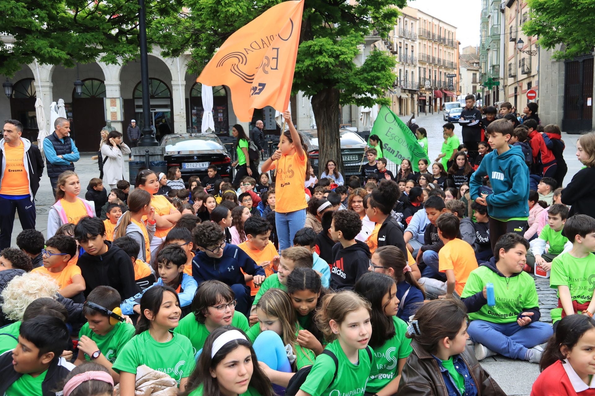 Fotos del encendido del pebetero de la olimpiada escolar de Segovia
