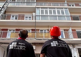 Operarios de Lara, en el edificio de Goya, 32.