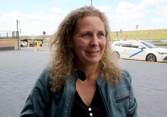 La segoviana Laura Herráez, justo antes de coger el tren hacia Zamora.