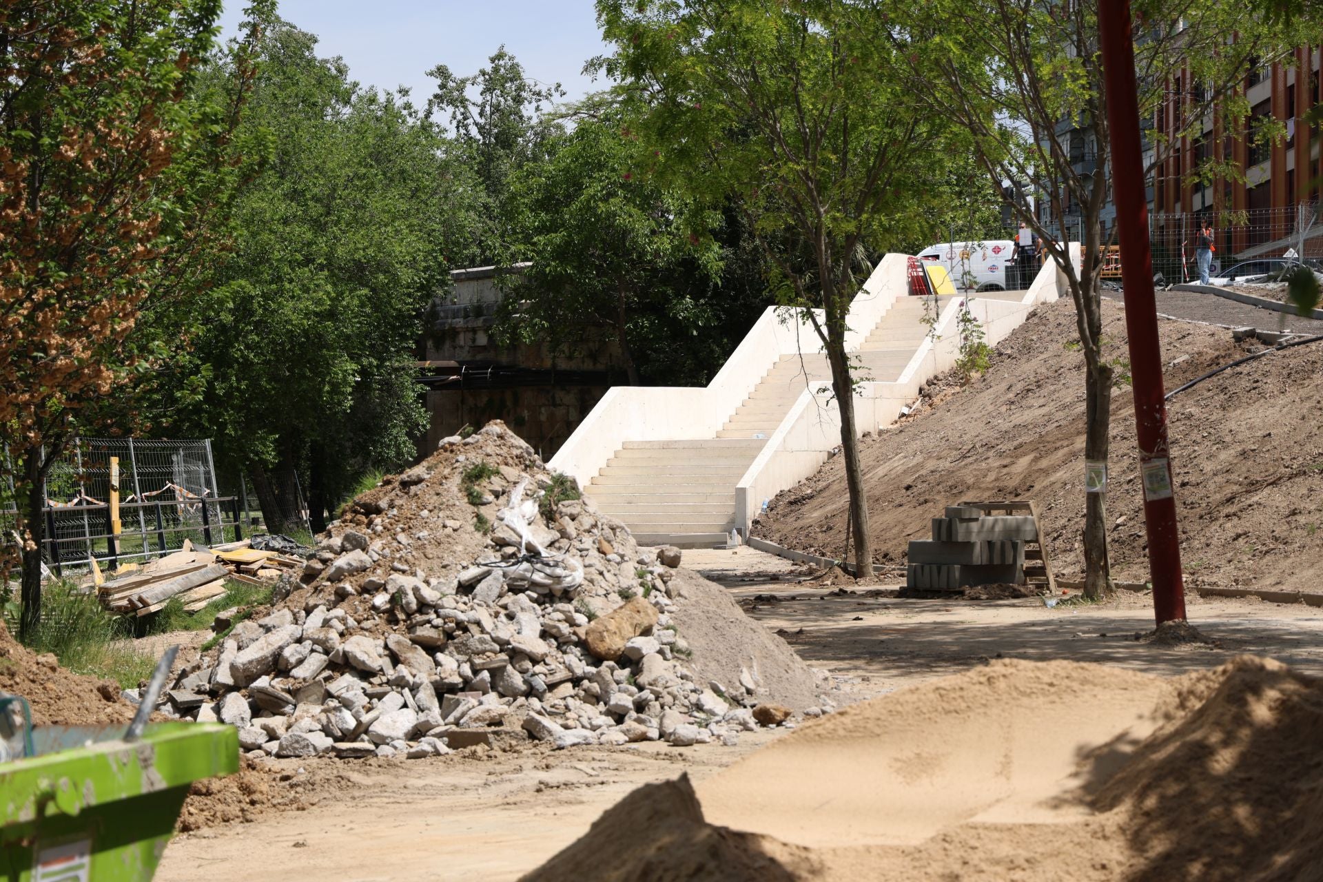 Estado de las obras del carril bici de Isabel la Católica