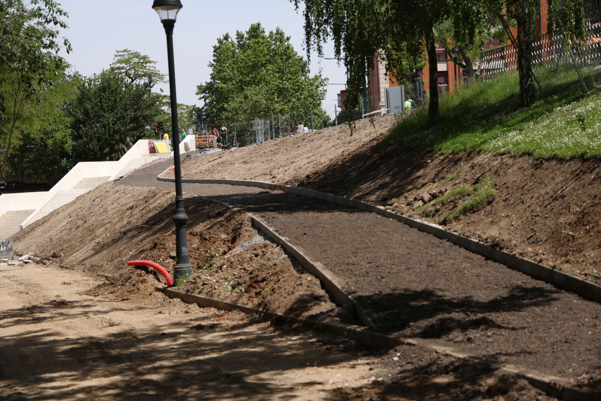 Estado de las obras del carril bici de Isabel la Católica