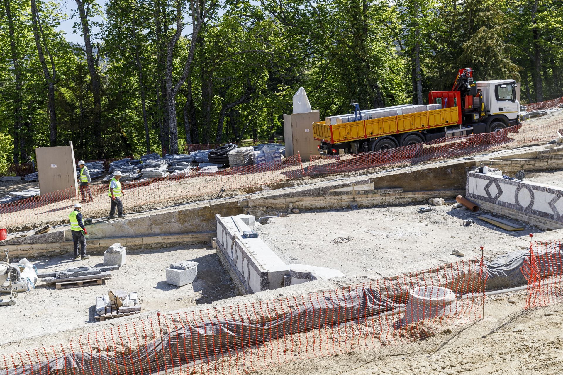 Fotos de las obras para restaurar la fuente más grande de La Granja de San IIdefonso