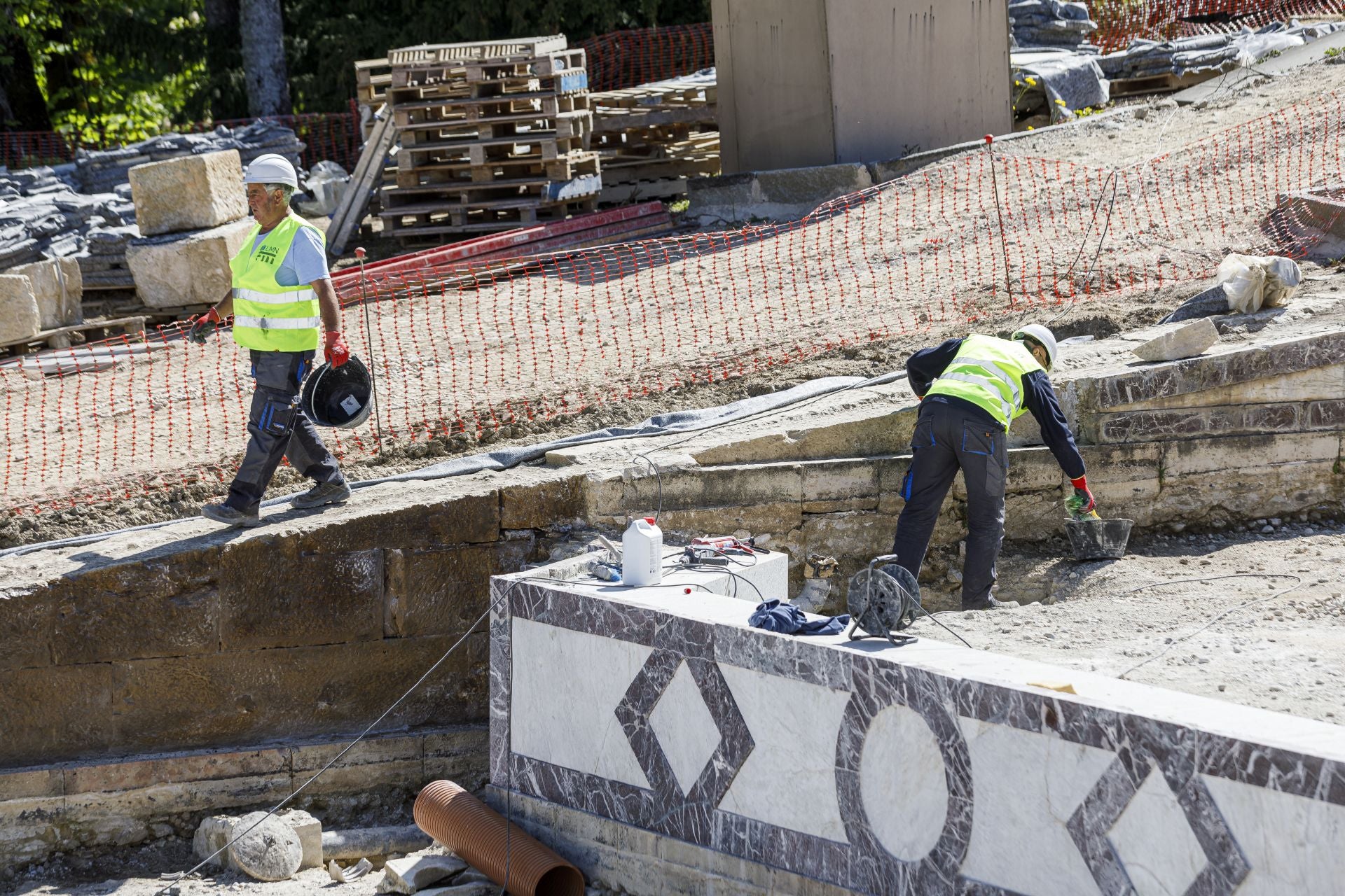 Fotos de las obras para restaurar la fuente más grande de La Granja de San IIdefonso