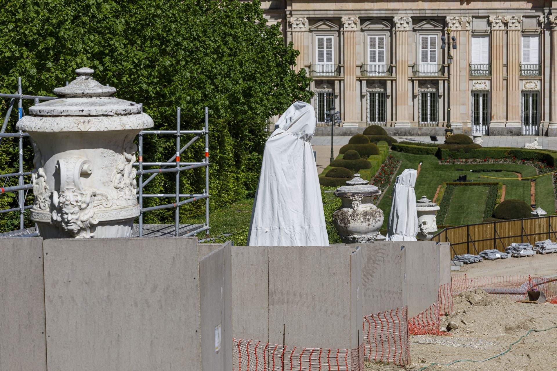 Fotos de las obras para restaurar la fuente más grande de La Granja de San IIdefonso