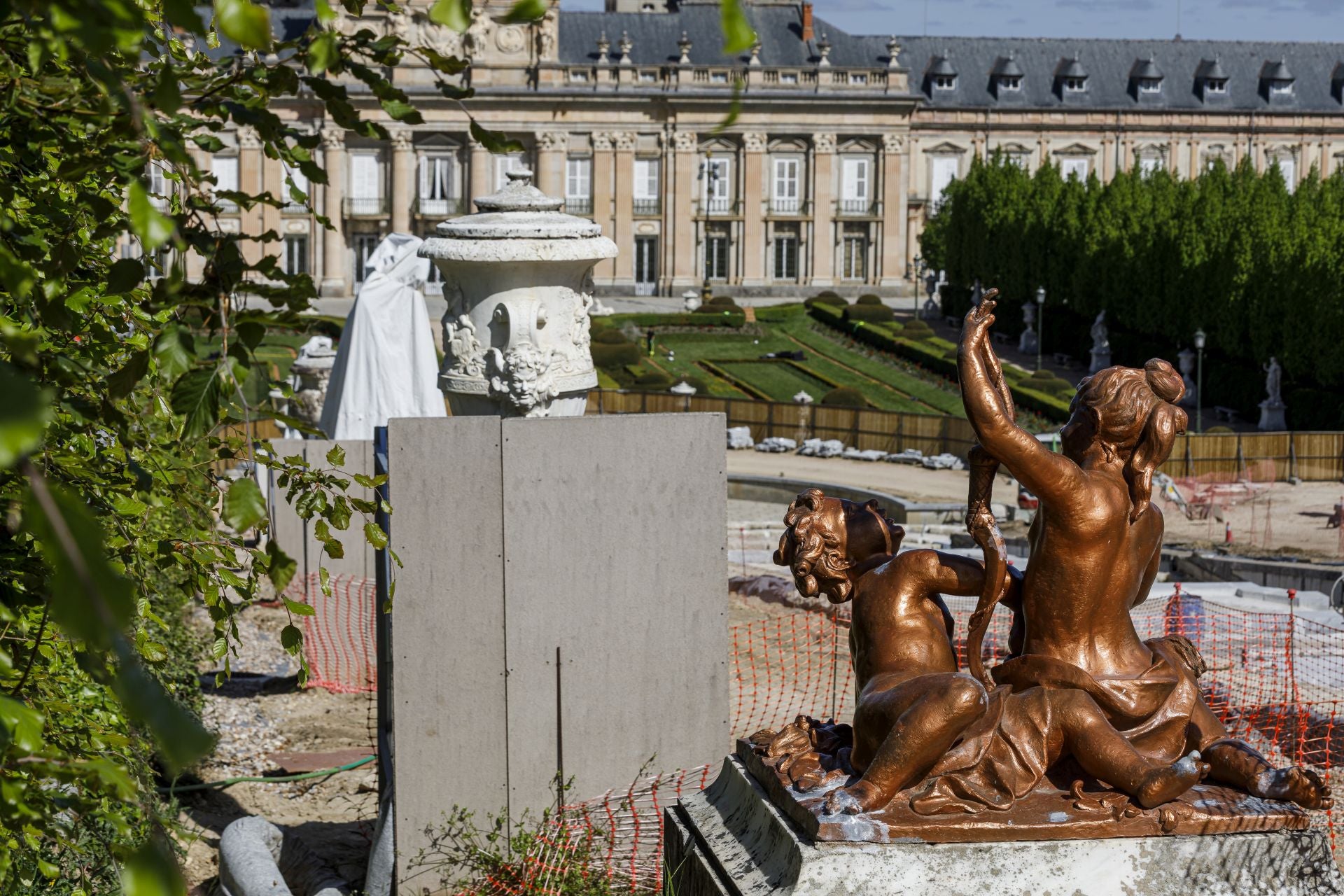 Fotos de las obras para restaurar la fuente más grande de La Granja de San IIdefonso