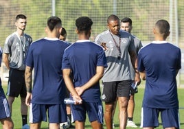 Baptista, en un entrenamiento con el Promesas en 2021.