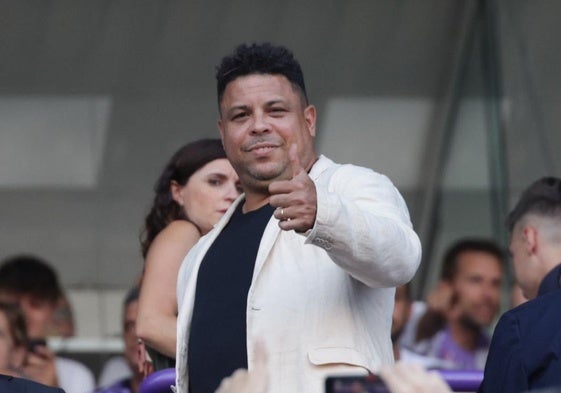 Ronaldo Nazário, en el palco de Zorrilla, en el primer partido de esta campaña ante el Espanyol.