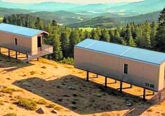 Simulación de las viviendas modulares ofertadas en Pico del Lobo.