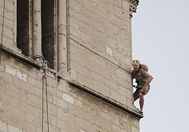 Un momento de la función, en la torre de La Antigua.