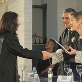 La palentina Victoria Ortega, expresidenta de Consejo General de la Abogacía Española, a la derecha, presidió en junio de 2024 la jura de nuevos abogados y la entrega de distinciones que anualmente promueve el Colegio.