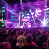 Actuación de una orquesta durante unas fiestas de Cuéllar.