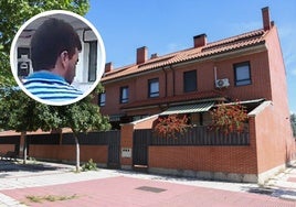 Hilera de chalets de la calle Vega de Valdetronco, lugar del último asalto. En el círculo, el preso fugado de Villanubla, Ángel Benito.
