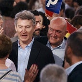 Feijóo, con Carnero, en el acto de la Cúpula del Milenio, este viernes.