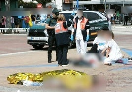 La plaza de Santa Bárbara de Bembibre, pocos minutos después del suceso.