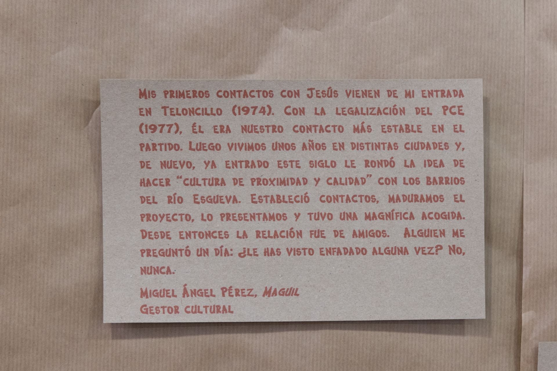 Una exposición en el barrio Belén homenajea a Jesús Anta