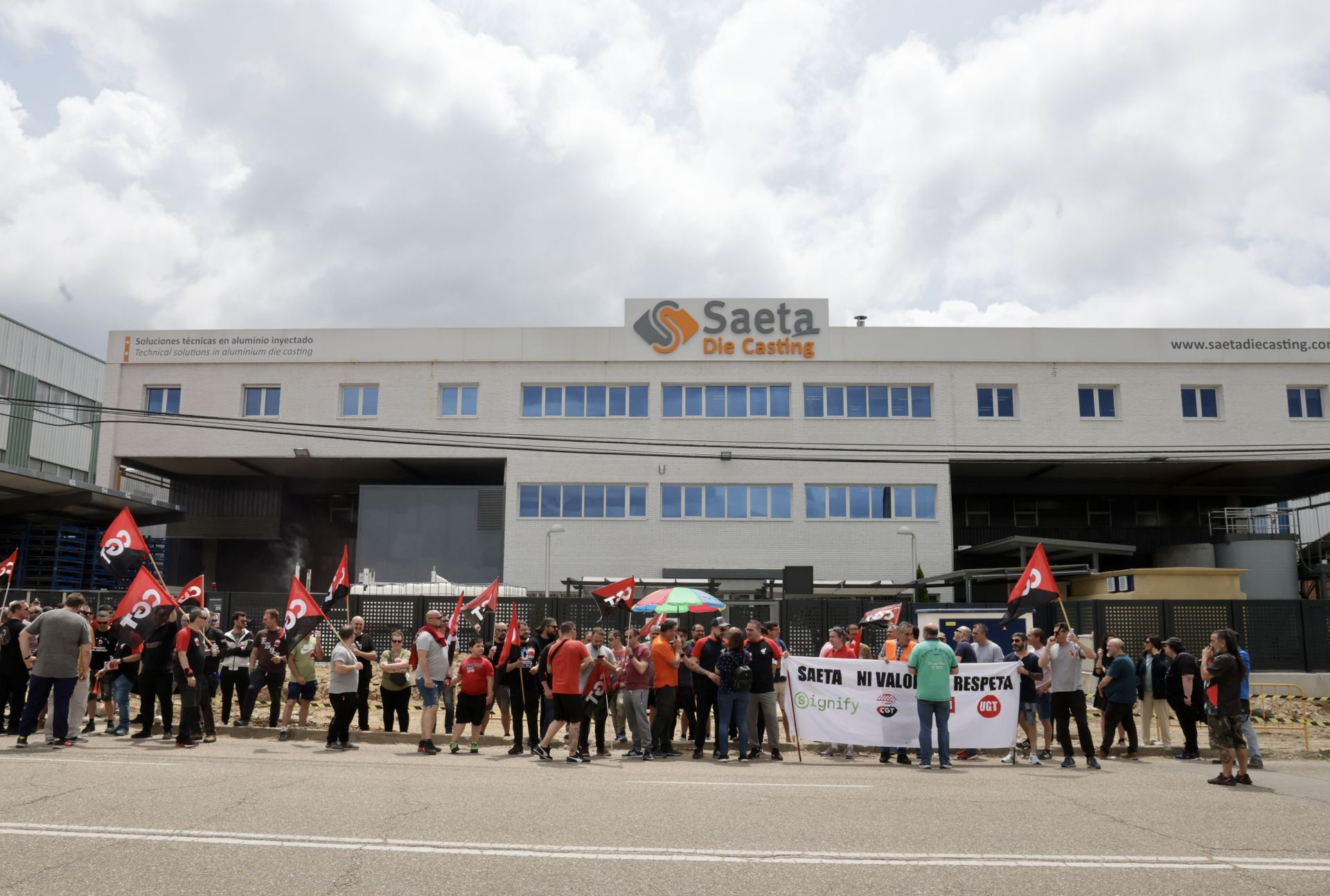 Protesta de los trabajadores de Saeta Die Casting en Valladolid