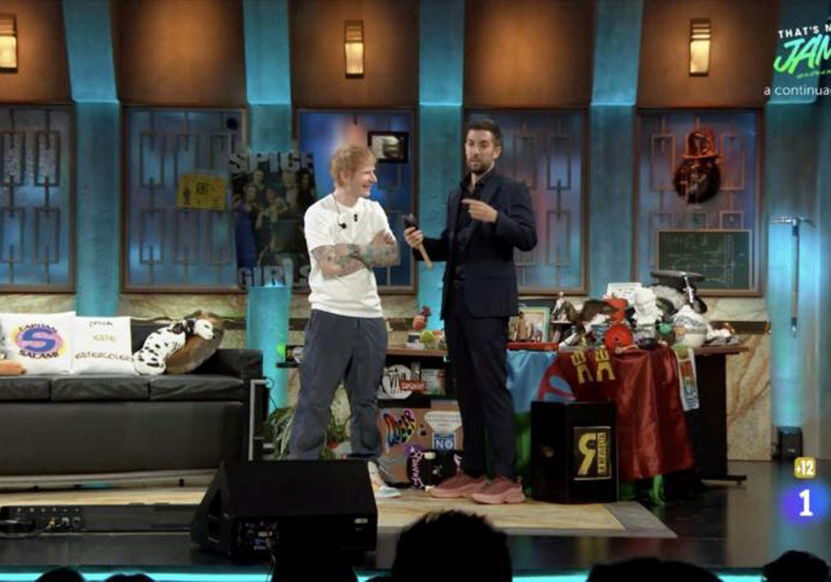 Ed Sheeran con David Broncano en 'El Hormiguero'.