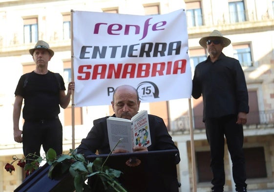 Acción reivindicativa «Renfe entierra Sanabria por 15 minutos»