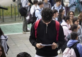 Un estudiante repasa antes del examen en Valladolid.