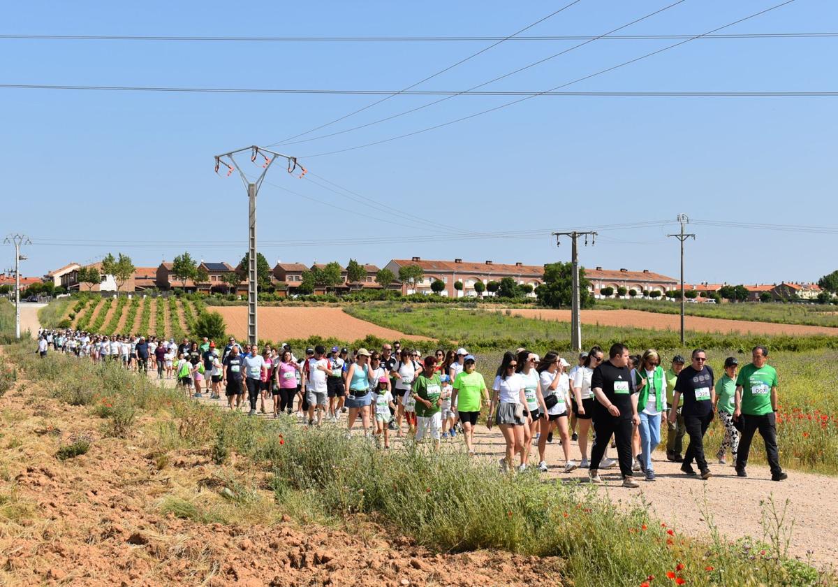 Andarines participantes en la Marcha del Cáncer de Cigales