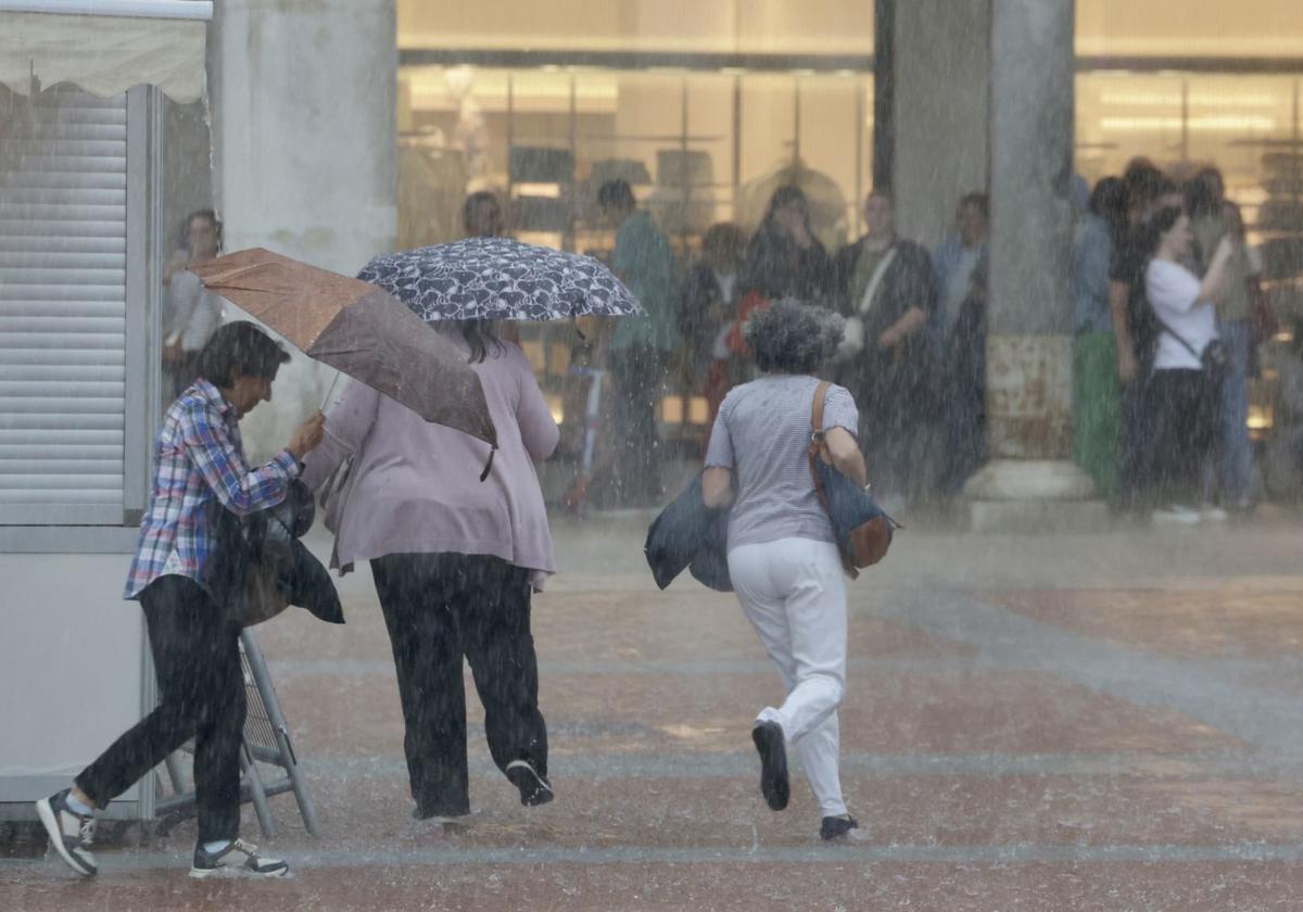Tormentas en Valladolid durante la semana pasada.