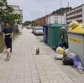 Contenedores de basura llenos en el barrio del Cristo.