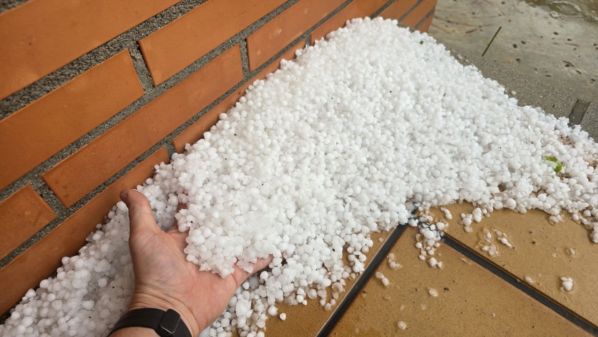 Granizo del tamaño de garbanzos en Mazariegos